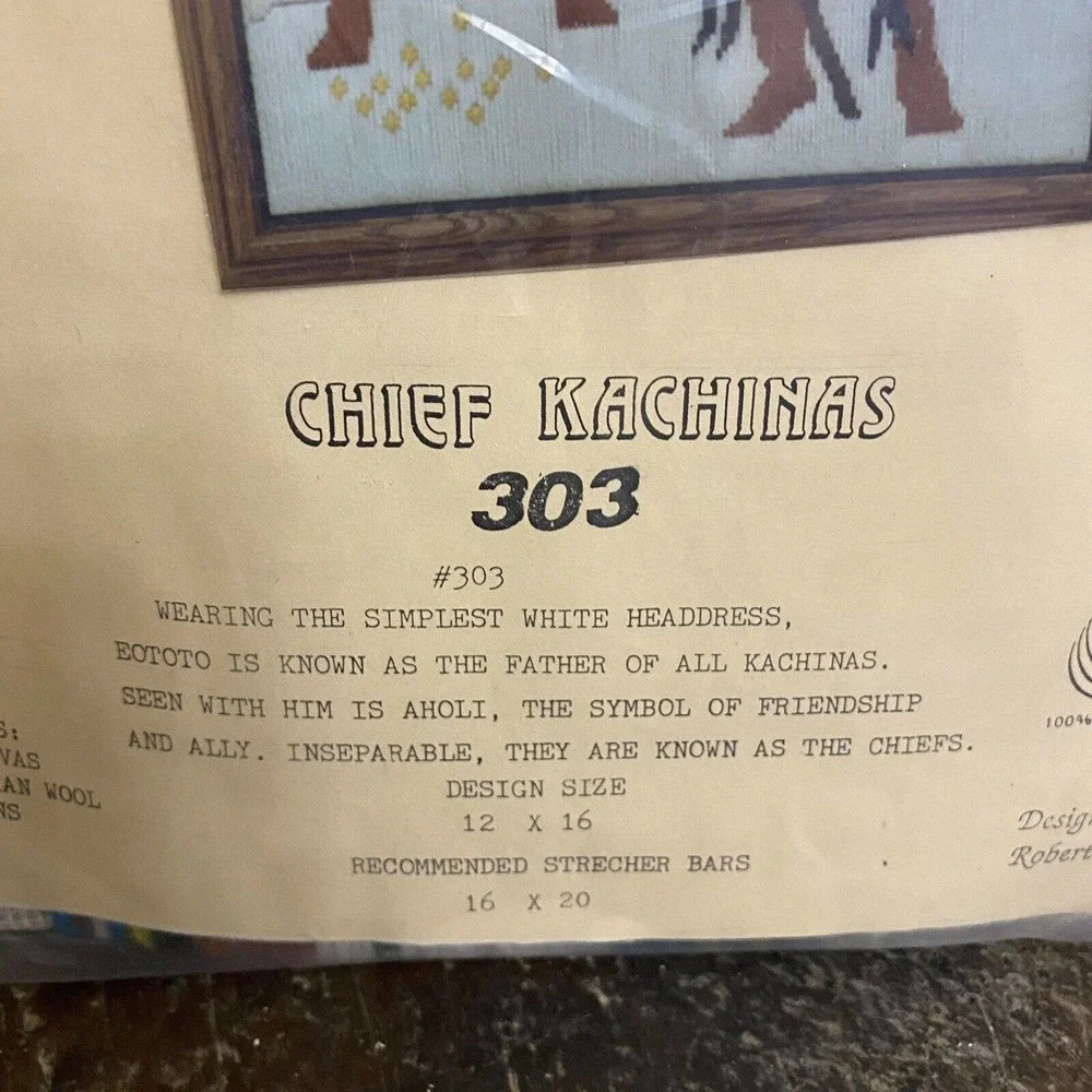 Sonoran Desert Indian Designs Long stitch‎ Needlepoint Kit 303 Chef Kachinas
